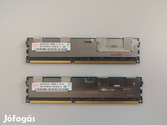 2 db 4 GB Hynix PC3-10600 DDR3 1333MHz 1.5V ECC RAM memória