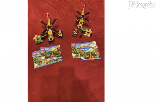 2 db 60158 LEGO City Dzsungel teherszállító helikopter - Jungle Cargo