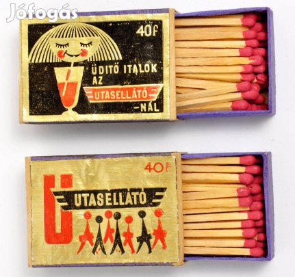 2 db Antik Utasellátó gyufa, teli fa gyufásdoboz eladó. 4000 Ft