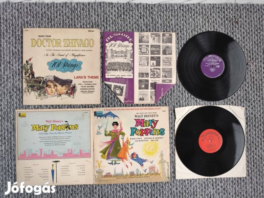 2 db Bakelit LP gyűjtemény, Mary Poppins- WALT Disney, Doctor Zhivago