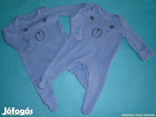 2 db F&F maci mintás rugdalózó újszülöttre (méret 50) kék színű