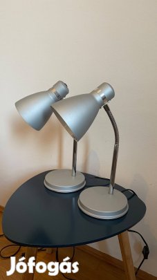 2 db Jysk asztali lámpa/éjjeli lámpa szürke ezüst színben