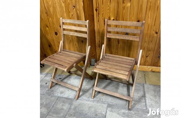 2 db Összecsukható tömör Tikfa Kerti szék