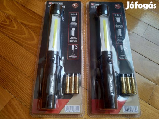2 db Parkside LED aluminium elemlámpa, 3 db AAA micro ceruza elemmel