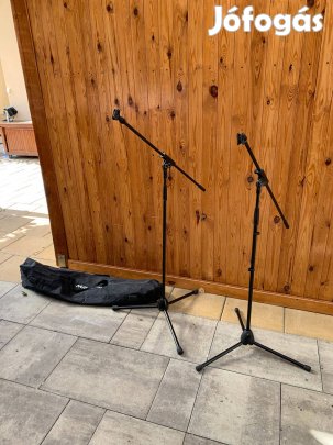 2 db Prémium Német Mikrofontartó Állvány + Hord táska