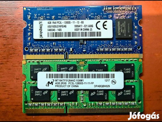 2 db RAM DDR3-PC3L 4 GB notebookba_Olcsóbb lett !!!