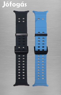2 db Samsung Galaxy Watch Ultra szilikon szíj - Fekete, Világoskék