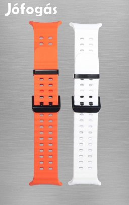 2 db Samsung Galaxy Watch Ultra szilikon szíj - Narancssárga, Fehér