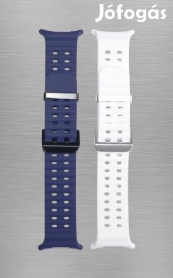 2 db Samsung Galaxy Watch Ultra szilikon szíj - Sötétkék, Fehér