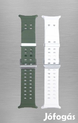 2 db Samsung Galaxy Watch Ultra szilikon szíj - Zöld, Fehér