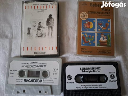 2 db Sebestyén Márta kazetta: Kivándorlás és Szerelmeslemez