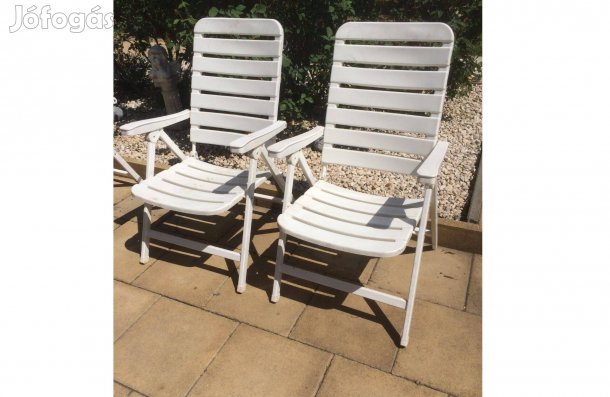 2 db Seiger Erős Fém Vázas Kerti szék Összecsukható Dönthető