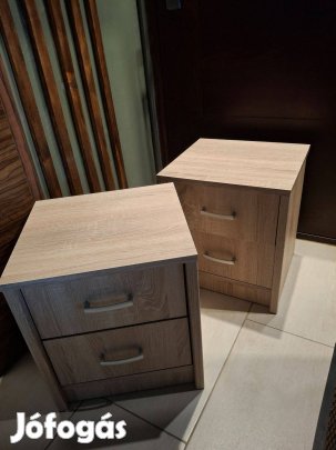 2 db Sonoma tölgy éjjeli szekrény -Új
