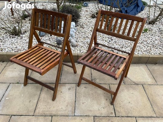 2 db Tömör Tikfa Ketri szék Összecsukható