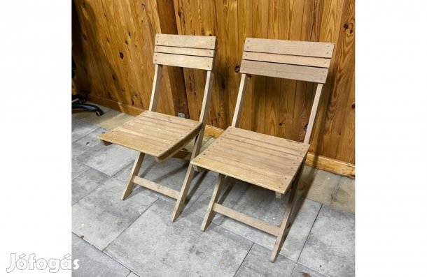 2 db Tömör Tíkfa Összecsukható Kerti szék