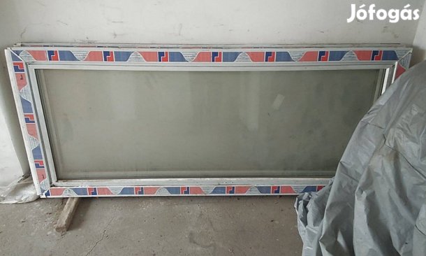 2 db Új bukó-nyíló duplaüveges műanyag erkély ajtó 90×210