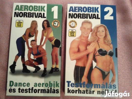 2 db VHS kazetta Aerobik Norbival címmel csomagban 1 890 Ft