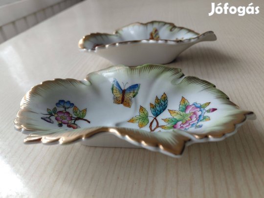 2 db Viktória mintás Herendi szőlőlevél formájú tálka