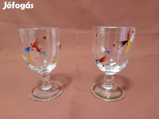 2 db = Mintás üveg boros pohár készlet egyben eladó ! 2 000 Ft