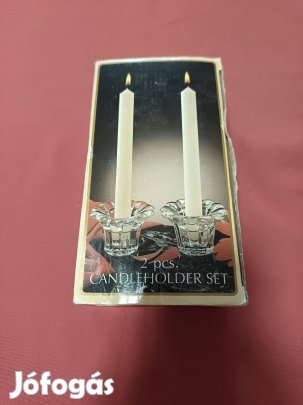 2 db = Üveg gyertyatartó dekoráció eladó Új !