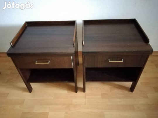 2 db barna éjjeliszekrény fa éjjeli szekrény 