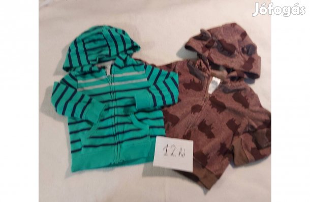 2 db cipzáras, kapucnis felső 12 hónapos kisfiúnak