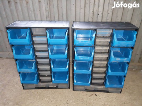 2 db csavartartó fali polc - szortimenter - csavar tartó 17 rekeszes