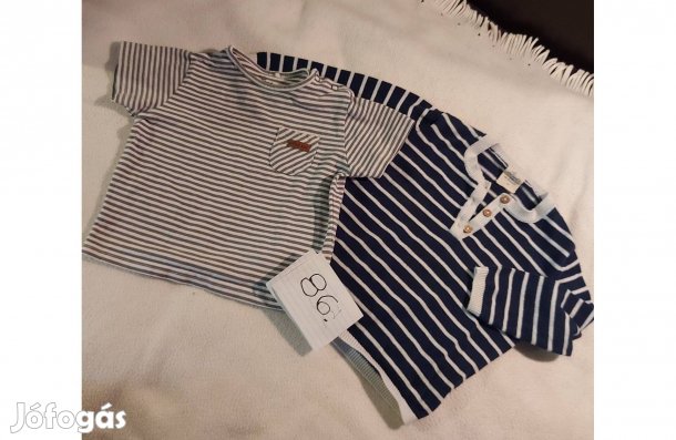 2 db csíkos, 86-os méretű Kisfiú felső eladó