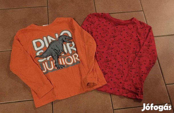 2 db dínós hosszú ujjú póló együtt! 128-134
