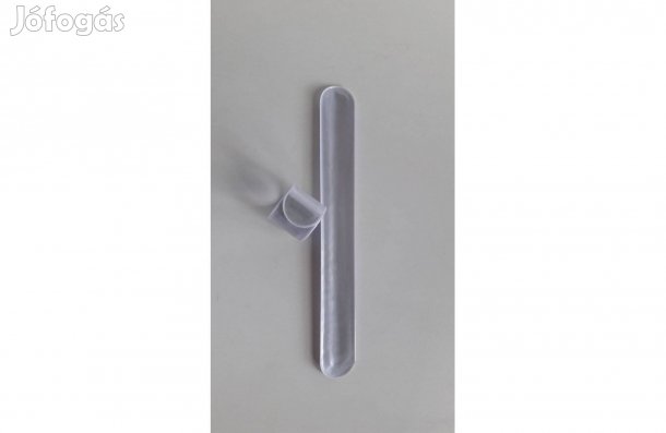 2 db ezüst fényvisszaverő bepattanó csík pánt szalag 23,5 cm_egyben_