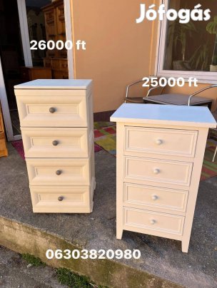 2 db fehér komód eladó(26e,25000 ft) bp.1171