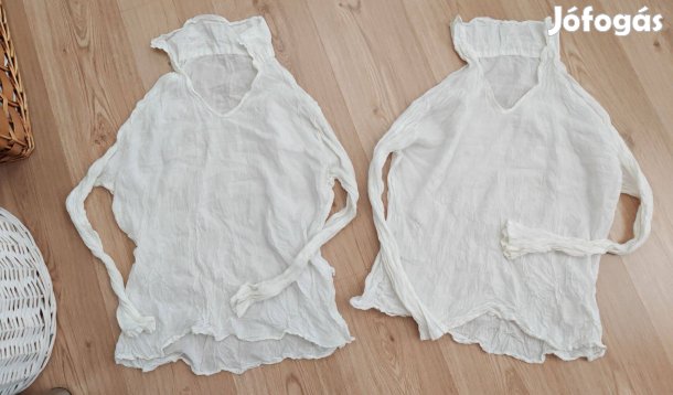 2 db fehér olasz 100 % pamut női ing szettben