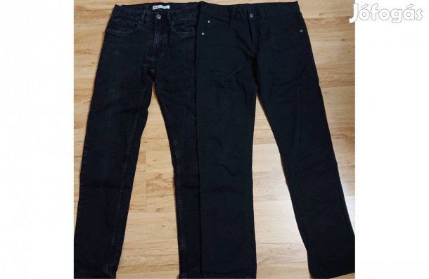 2 db fekete 164-es méretű farmernadrág - mérve