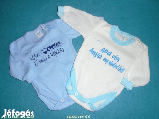 2 db feliratos hosszú ujjú body újszülöttre méret 56