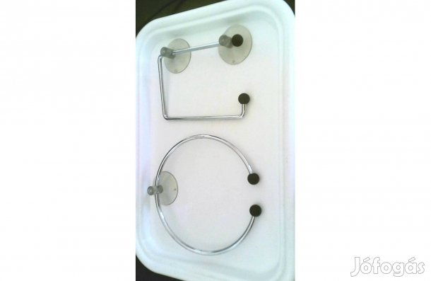 2 db fürdőszobai krómozott fali tartó akasztó 500 Ft/db