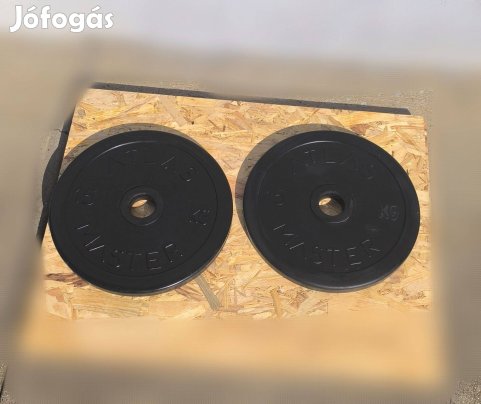 2 db gyári gumîrozott tárcsasúly olimpiai rúdhoz 51mmes furattal