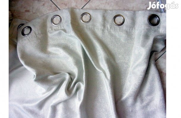 2 db gyönyörű modern ezüstös drappos fénylő hatású sötétítő függöny