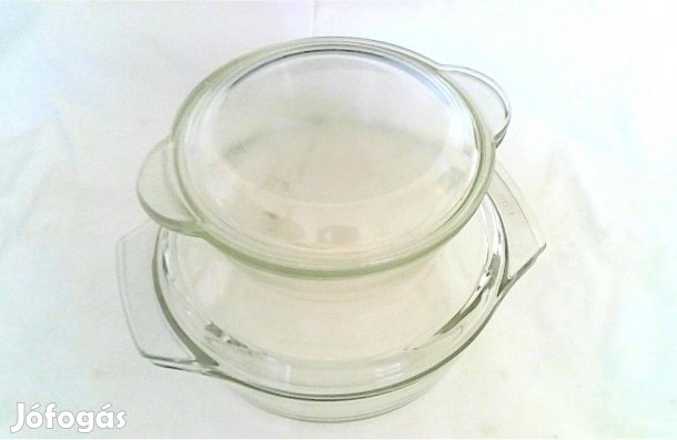 2 db jénai hőálló üveg tál egyben