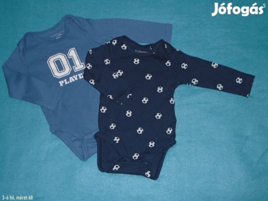 2 db kék mintás hosszú ujjú body 3-6 hó (méret 68) 950 Ft egyben