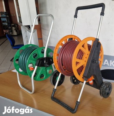 2 db kerti locsolótömlő kocsival / slag / tömlődobos szett