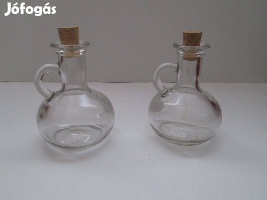 2 db kisméretű üvegpalack dugóval