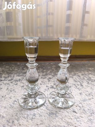 2 db kristály gyertyatartó