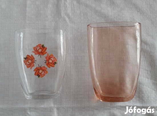 2 db lapos üveg ivópohár kúrapohár hibátlan Barlangligeti emlék