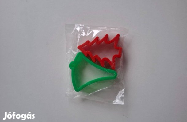 2 db műanyag süti kiszúró fenyő harang 7 cm új egyben 500