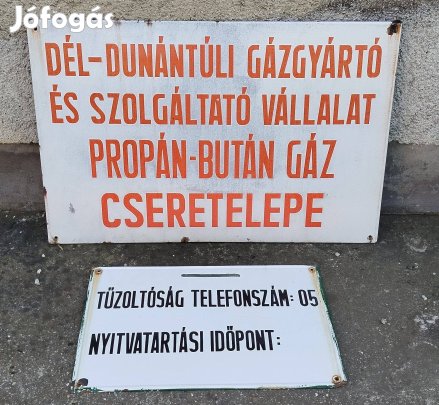 2 db nagyméretű zománctábla