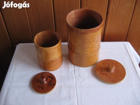 2 db nyírfakéreg tároló, új