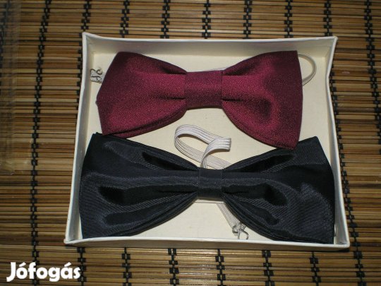2 db-os csokornyakkendő bordó és fekete színben hibátlan állapotban