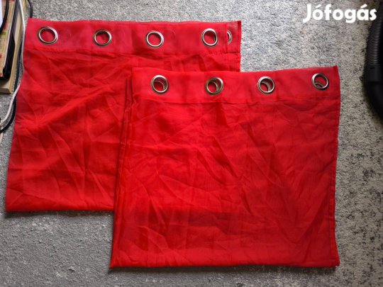 2 db piros fényáteresztő függöny