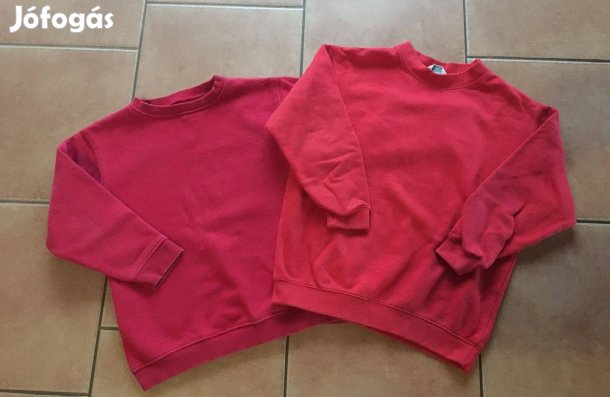 2 db piros pulóver együtt! 128-134
