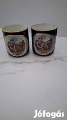 2 db porcelán Alt Wien bögre